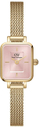 Orë dore për femra Daniel Wellington Micro Quadro Mini Evergold Blush DW00100655, e artë