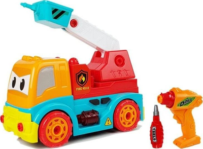 Lodër kamion zjarrfiks Leantoys, me telekomandë, set montimi, shumëngjyrësh