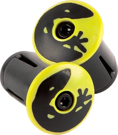Tapa timoni biçiklete Lizard Skins DSP Bar Tape Plugs, set, neon e verdhë