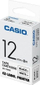 Лента за етикетирање Casio XR 12WE1, 12mm x 8m, црно на бело
