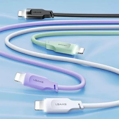 Kabllo USB USAMS Lithe Series, USB C me Lightning, 1.2 m, jeshile