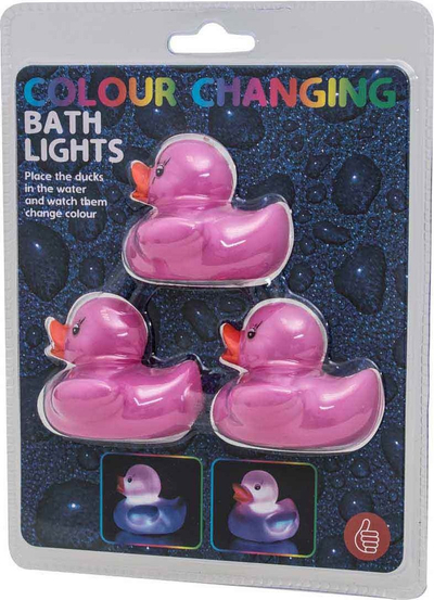 Играчка за бања THUMBS up LED Bath Duck, сет 3 парчиња, розева