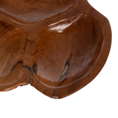 Enë tavoline dekorative peanut druri teak Φ30×4.5 cm (HM4272)