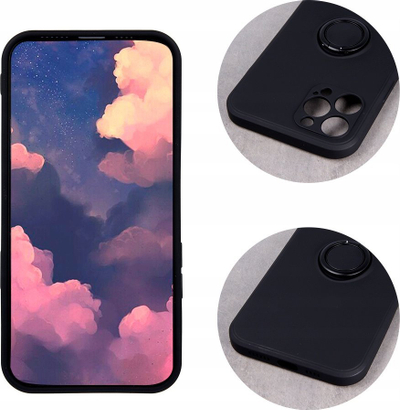 Kapak mbrojtës Forcell për Xiaomi POCO C65, silikon, me unazë qëndrese, i zi