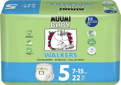 Pampersa tërheqës Muumi Baby Eco, nr. 5, 10-15 kg, 38 copë, për lëkurë të ndjeshme
