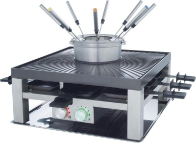 Grill raclette Solis Combi-Grill 3 në 1, 2000W, për 8 veta, inox