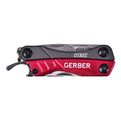 Multitool 3M Peltor Gerber Dime, çelik inoksi, i vogël, i kuq