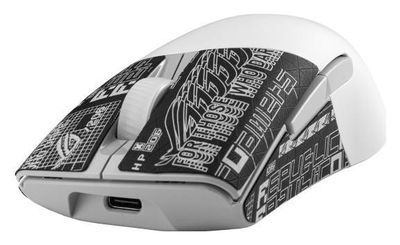 Гејминг глушец ASUS ROG Keris Wireless AimPoint, 36000 DPI, RF блутут УСБ, бел