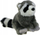 Loder pelushi Dubi Raccoon, 28cm, me shirit ngjitës, ngjyra MIX