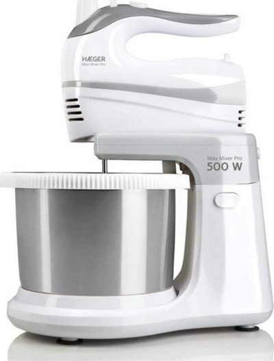 Mиксер планетарен Haeger Max Mixer Pro BL-5BW.009A, 500W, сад 3L, бел со сива боја