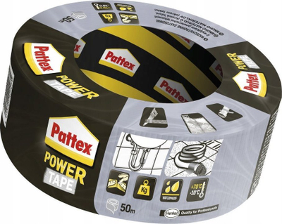 Леплива лента за поправка Pattex Power Tape Silver, 48mm, 50m, сива