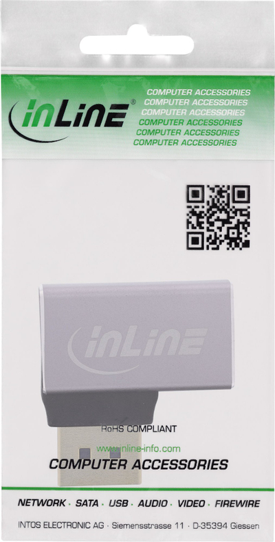 Адаптер ДисплејПорт InLine 1.4, 90° лево, 8K UHD, црн
