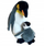 Lodër pelushi Beppe Pinguin me beb, 25 cm, gri me të bardhë
