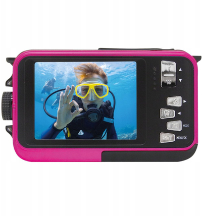 Aparat fotografik EasyPix Aquapix W3027 Wave, 16MP, i papërshkueshëm nga uji, rozë