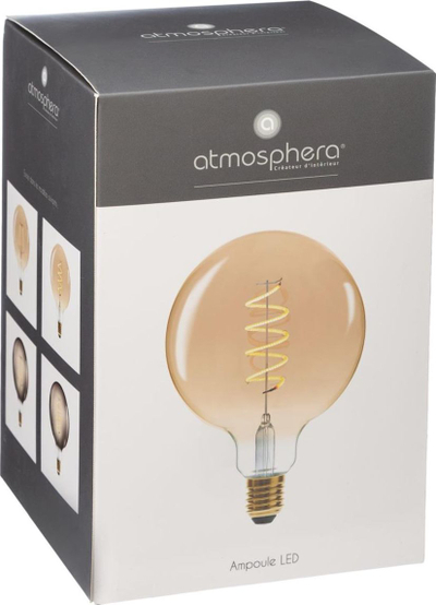 Llambë Atmosphera Amber LED Globe, 4W, E27, qelibar