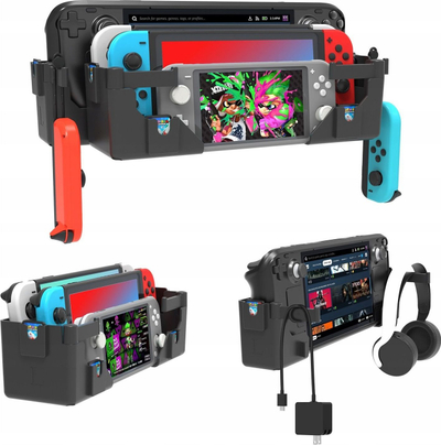 Braketë murale JYS NS247 për Nintendo Switch dhe Steam Deck, modulare, ABS, e zezë
