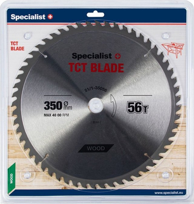 Disk sharrë Specialist TCT Wood, 350mm, 56 dhëmbë, argjendtë