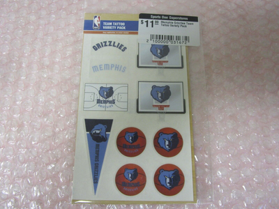 Set tatuazhesh për fytyrë NBA Memphis Grizzlies, 6 pako, ngjyrë blu