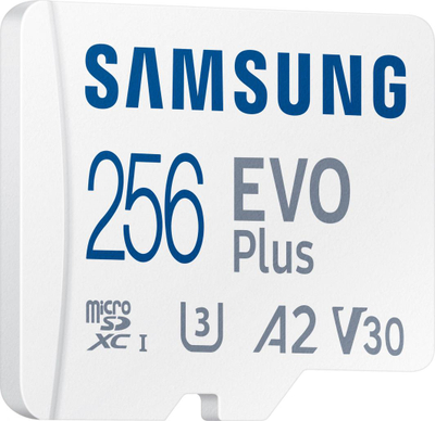 Kartë për memorie Samsung EVO Plus 2021 MicroSDXC UHS-I / U3 A2 V30 (MB-MC256KA / BE), 256 GB, Klasa 10