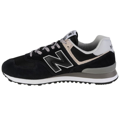 Atlete New Balance ML574EVB, lëkurë ekologjike, shollë gome, ngjyrë e zezë