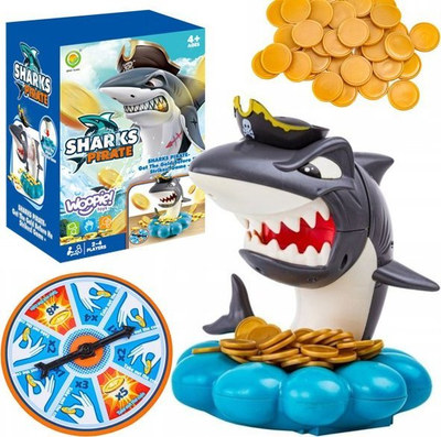 Lojë tavoline WOOPIE Sharks Pirate, 4+, me monedha, shumëngjyrëshe
