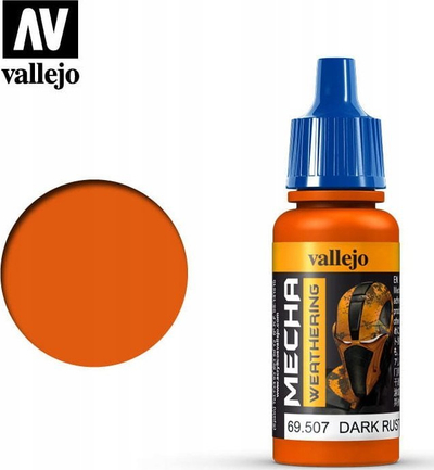 Bojë akrilike Vallejo Mecha Color Dark Rust Wash, 17 ml, kafe e errët