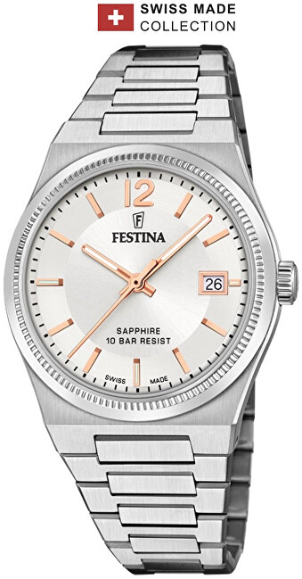 Orë dore për femra Festina 20035/2, e argjendtë