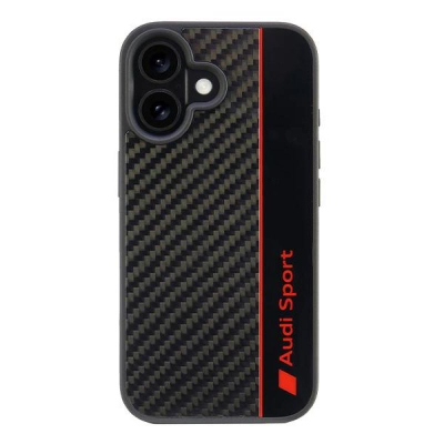 Kapak telefoni Audi Sport Carbon Fiber, MagSafe, për iPhone 16 6.1", i zi