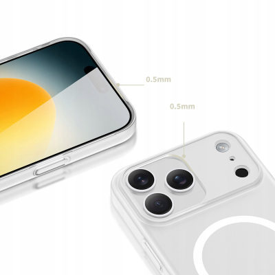 Këse mbrojtëse Tech-Protect MagSlim MagSafe për iPhone 17 Pro, matte, e bardhë