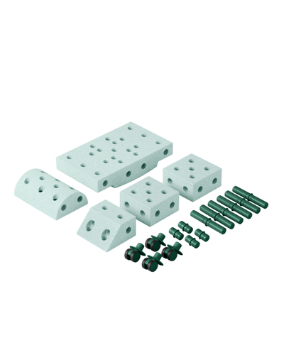 Set ndërtimi për fëmijë MODU Explorer, 15 krijime, Ocean Mint Forest Green
