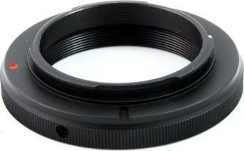 Adapter objektivi Pixco Canon EOS EF EF S në T2, duralumin, i zi