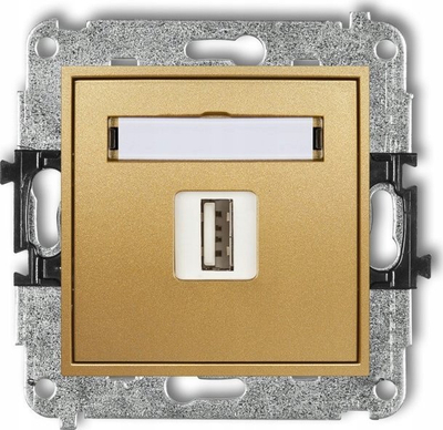 Prizë murale USB Karlik Mini Gold, 5V 1A, port USB A, e artë