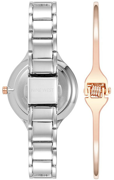 Set orë dhe byzylyk për femra Nine West NW/2781RTST, të argjendtë/artë