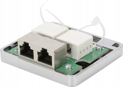 Kuti montimi sipërfaqësore Digitus CAT 6A, 2 porta RJ45, e bardhë