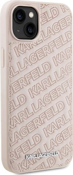 Futrollë për telefon Karl Lagerfeld KLHCP15MPQKPMP, për iPhone 15 Plus, hardcase, rozë me dizajn quilted