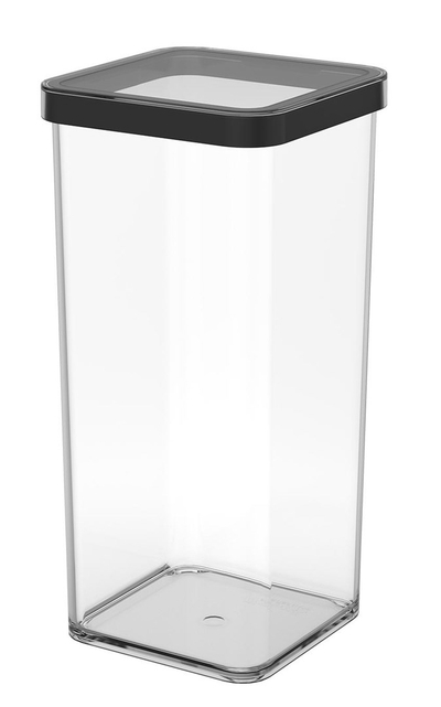 Enë kuzhine Rotho LOFT, 1.5L, transparente me kapak të zi