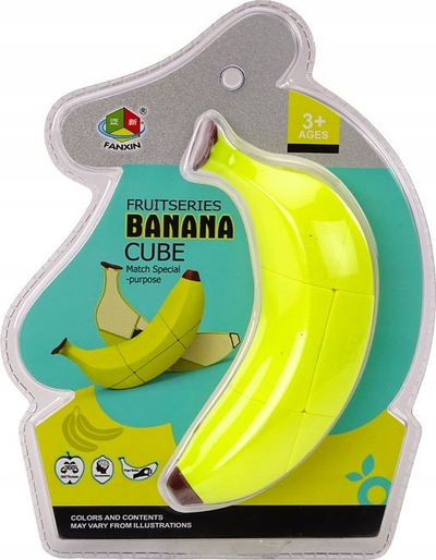 Puzzle edukativ 3D Lean Toys Banana, plastik, i verdhë