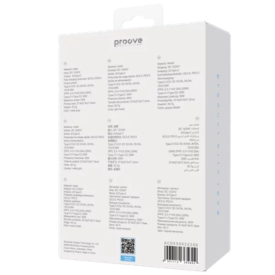 Karikues për makinë Proove Double Energy, 50W, 2×Type-C, metal gri