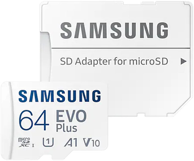 Kartelë e memories Samsung EVO Plus SDXC 64GB UHS-I (Class 10) + përshtatës