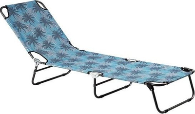 Shezlong plazhi NILS NC1641, palos, 186x53 cm, blu me palma