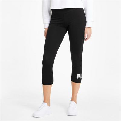 Leggins Puma ESS 3/4 Logo W, pambuk elastik, të zeza