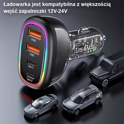 Karikues makine Usams US CC170, 1x USB C 3x USB A, 48W PD, i zi