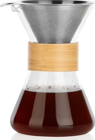 Karafë për kafe BEEM POUR OVER, 0.7L, filtër çeliku inox, transparente