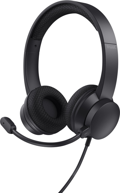Kufje Trust HS-260, me mikrofon, USB Type A, të zeza