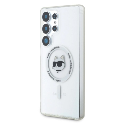 Kllëf telefoni Karl Lagerfeld IML Choupette Head MagSafe për Samsung Galaxy S25 Ultra, TPU, transparent