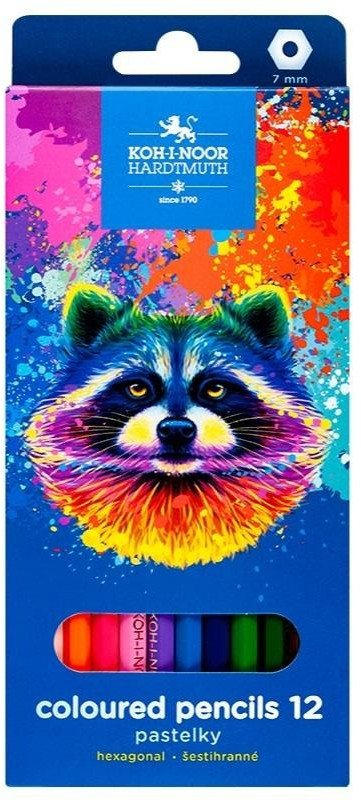 Lapsa ngjyrosës Koh I Noor Raccoon 3552, set me 12 ngjyra, shumëngjyrësh