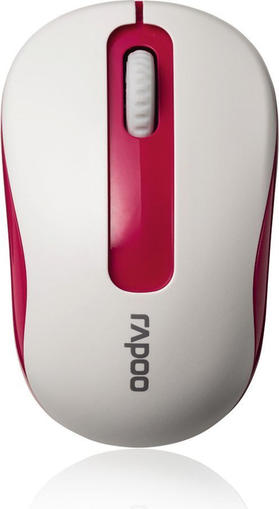 Maus Rapoo M10PLUS, wireless, USB, i bardhë dhe i kuq