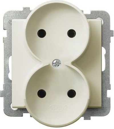 Prizë dyshe Ospel Sonata GP-2RR/m/27, 16A 250V, ecru