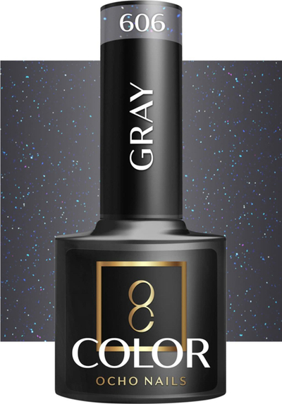 Lak hibrid Activeshop OCHO NAILS 606, gri, 5 g
