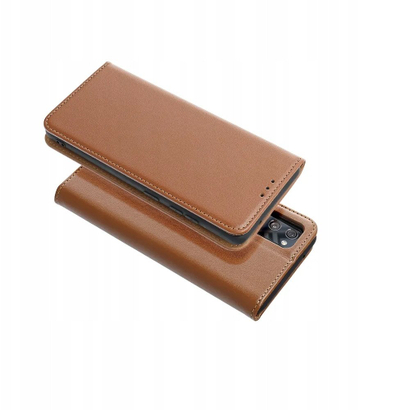 Калеф за книга Smart Pro за Xiaomi Redmi 14C, синтетичка кожа, кафеава